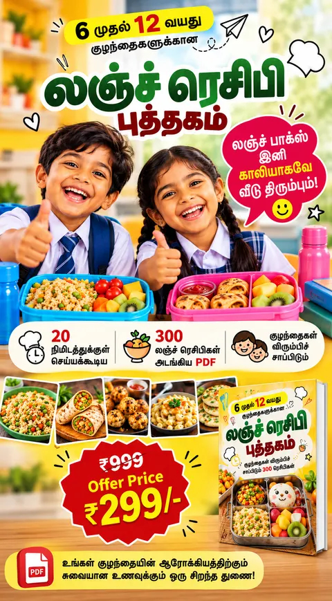 300 லஞ்ச் ரெசிபிகள் PDF: ஒரு ரெசிபிக்கு சிறப்பு விலை